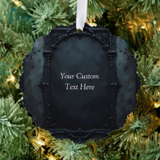 Gothic Square Frame Custom Tree Decoration Card