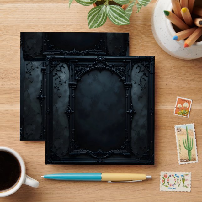 Gothic Square Frame Wedding Envelope (Desk)