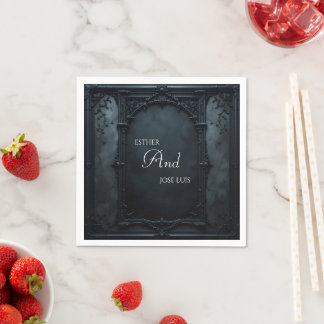Gothic Square Frame  Wedding Napkin