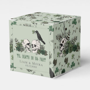 Gothic St. Patricks Day Floral Skull Irish Wedding Favour Box