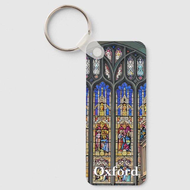Gothic Stained Glass Window Print Key Ring (Front)