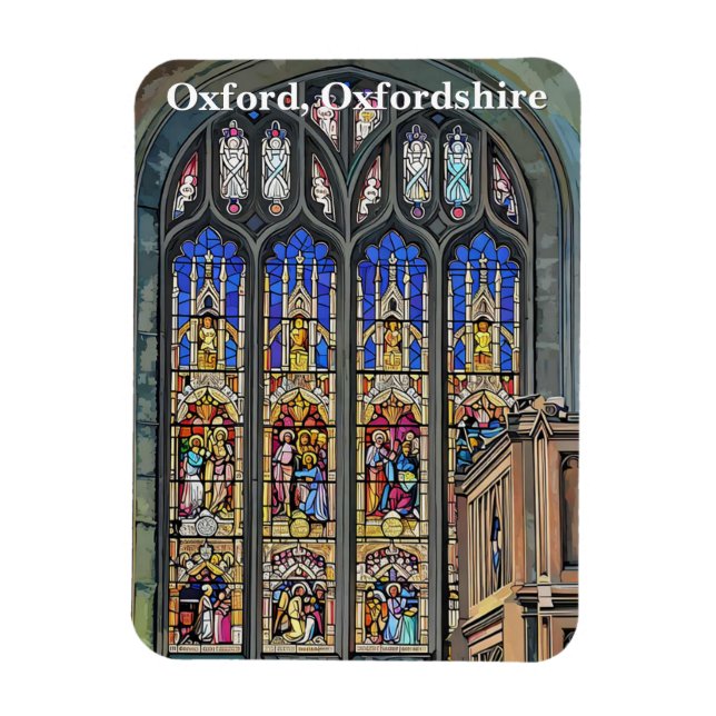 Gothic Stained Glass Window Print Magnet (Vertical)