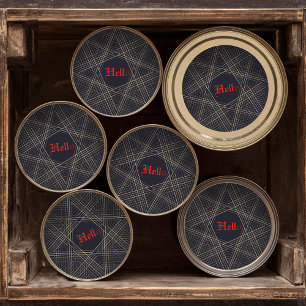 Gothic Star Shape Dark Cool Black Halloween Classic Round Sticker