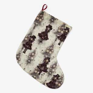 Gothic Steam Punk Alternative Christmas Fairy Large Christmas Stocking