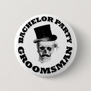 Gothic steampunk bachelor party 6 cm round badge