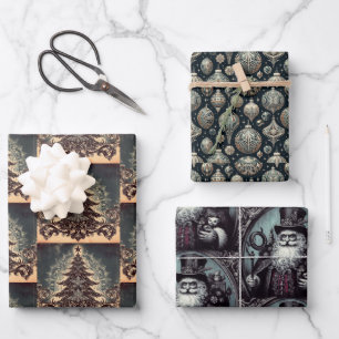Gothic Steampunk Christmas Wrapping Paper Sheet
