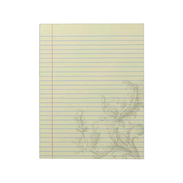 Gothic Steampunk Floral Fantasy Legal Notepad (Rotated)
