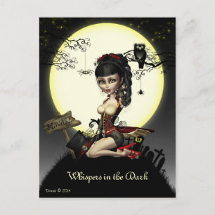 Gothic Steampunk Lolita Digital Art Postcard