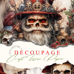Gothic Steampunk Santa Skulls Christmas Gothmas Tissue Paper