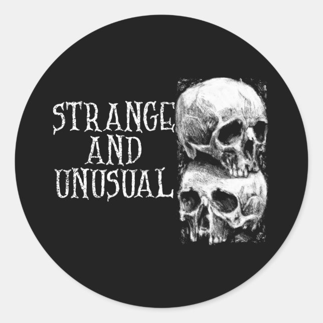 Gothic Strange And Unusual Skull Design Classic Round Sticker (Front)
