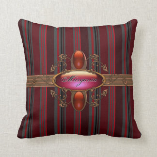 Gothic stripes in red personalised Mojo Pillow