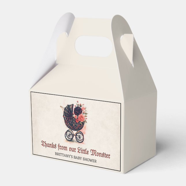 Gothic Stroller Halloween Baby Shower Favour Box (Front Side)