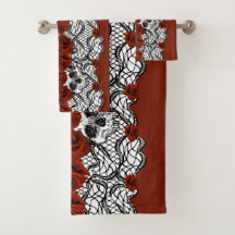 Gothic  style,black lace,skulls and red roses