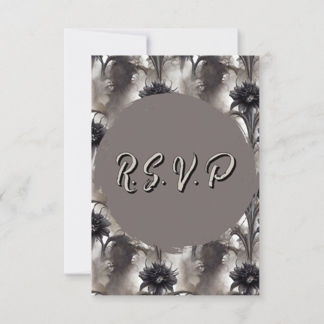 Gothic Style Dark  RSVP Card (Front)