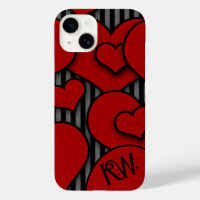 Gothic Style Heart iPhone Case Monogram Initials