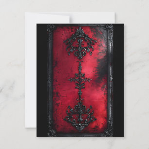 Gothic Style Red and Black Door Holiday Card