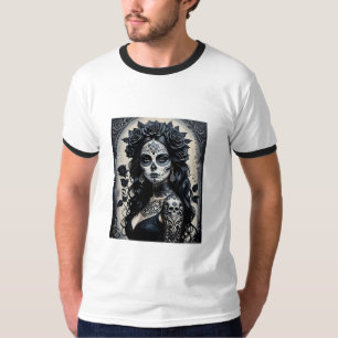 Gothic Sugar Skull Rose Tattoo Shirt