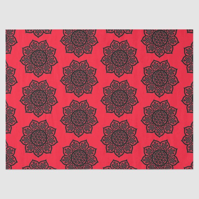 GOTHIC SUN Black Red Celtic Knots Tissue Paper (Front)