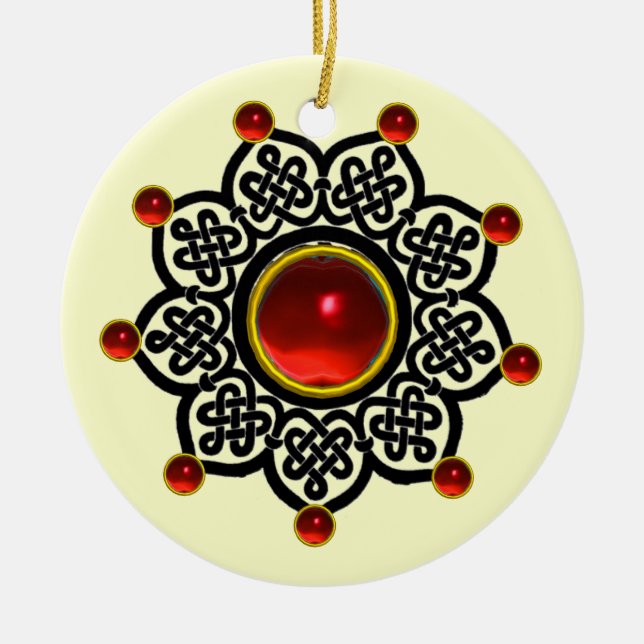 GOTHIC SUN GEM CERAMIC TREE DECORATION (Front)