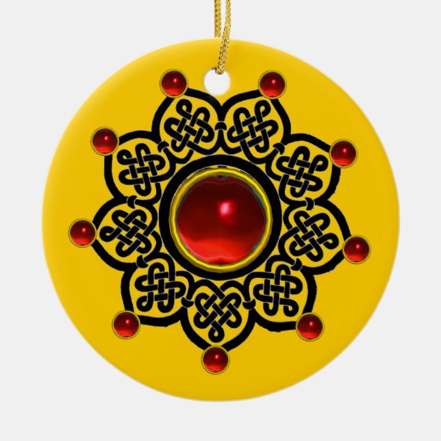 GOTHIC SUN GEM CERAMIC TREE DECORATION (Front)