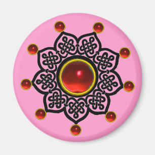GOTHIC SUN  Red Ruby Gem Magnet