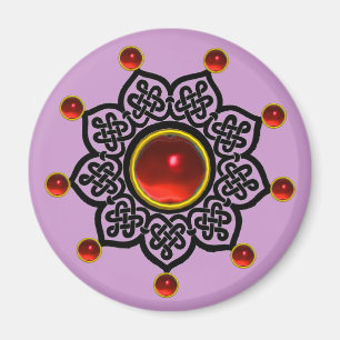 GOTHIC SUN Red Ruby Gem Magnet
