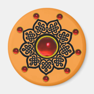 GOTHIC SUN  Red Ruby Gem,Yellow Magnet