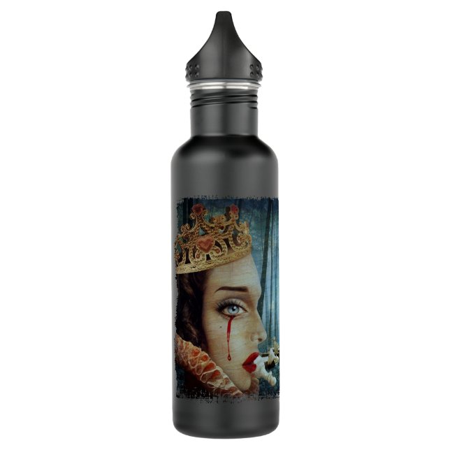 Gothic Surreal Unique Collage Sad Queen of Hearts 710 Ml Water Bottle (Left)