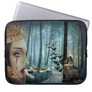 Gothic Surreal Unique Collage Sad Queen of Hearts Laptop Sleeve
