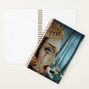 Gothic Surreal Unique Collage Sad Queen of Hearts Notebook