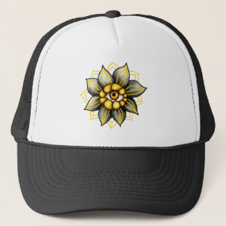 Gothic Surrealist Flower Eye - Dark Cottagecore Di Trucker Hat