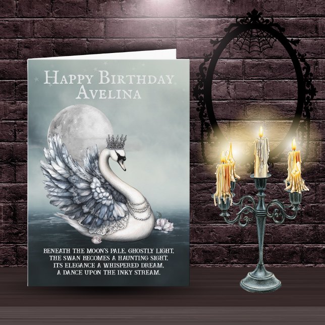 Gothic Swan Birthday Card (Creator Uploaded)