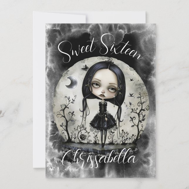 Gothic Sweet Sixteen Birthday Party Invitation (Front)