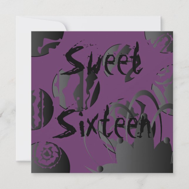 Gothic Sweet Sixteen Invitation- Customise Invitation (Front)