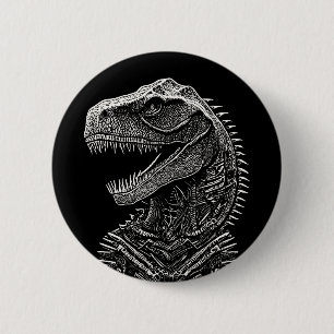 Gothic T-Rex Dinosaur 6 Cm Round Badge