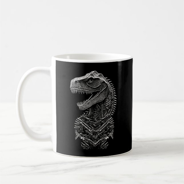 Gothic T-Rex Dinosaur Coffee Mug (Left)