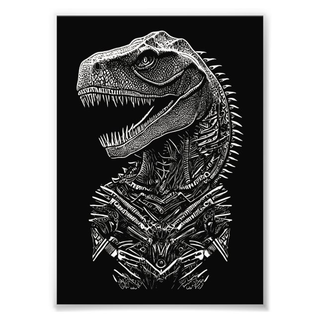 Gothic T-Rex Dinosaur Photo Print (Front)