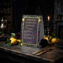 Gothic Table Tent Botanical Lemon Halloween