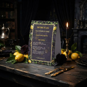 Gothic Table Tent Botanical Lemon Halloween