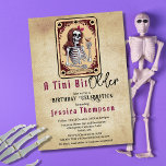 Gothic Tarot Card A Tini Bit Older Birthday Party<br><div class="desc">Gothic Skeleton Tarot Card A Tini Bit Older Birthday Party - A cute and funny, yet dark vibes birthday invite. Featuring a tarot card with a girl skeleton holding an espresso coffee martini. The background is made to look like old parchment texture. Perfect for a Halloween lover birthday celebration for...</div>