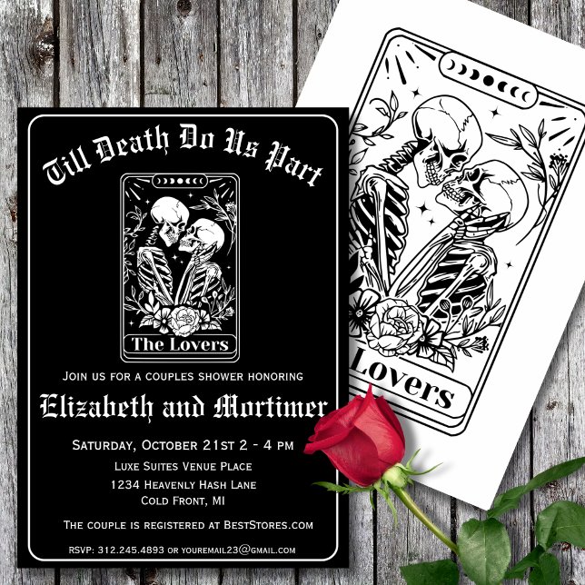 Gothic Tarot Card Couples Shower Invitation (Creator Uploaded)