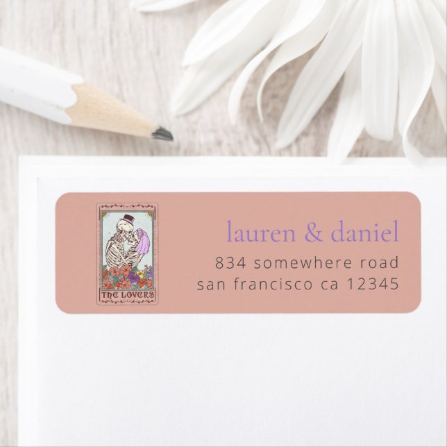 Gothic Tarot Card Names Return Address Wedding (Insitu)