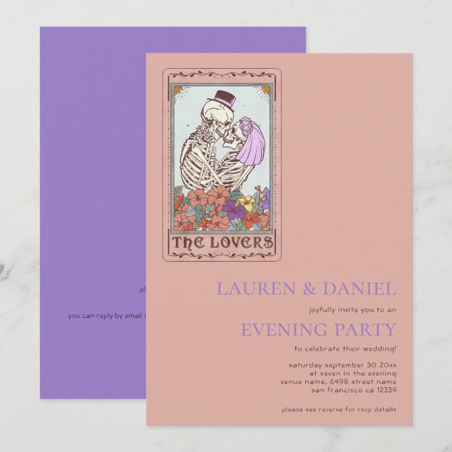 Gothic Tarot Card QR Wedding Evening Party (Front/Back)