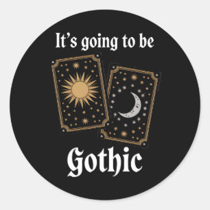 Gothic Tarot Cards Fortune Mediaeval Literature Mo Classic Round Sticker