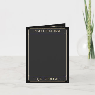 Gothic Tarot Photo Black Gold Birthday Card
