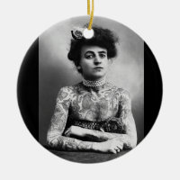 Gothic Tattooed Lady and Tribal Heart Ornament