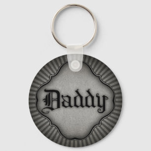 Gothic Text Daddy Key Ring