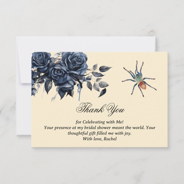 Gothic Theme Bridal Shower Thank You Card (Front)