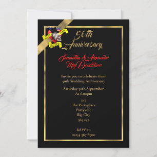 Gothic themed 50th wedding anniversary invitation