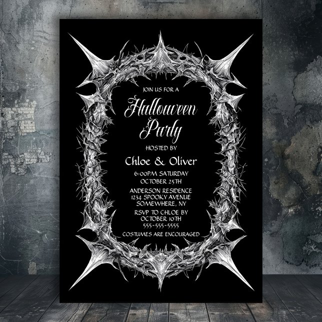 Gothic Thorns Halloween Party Invitation (Creator Uploaded)